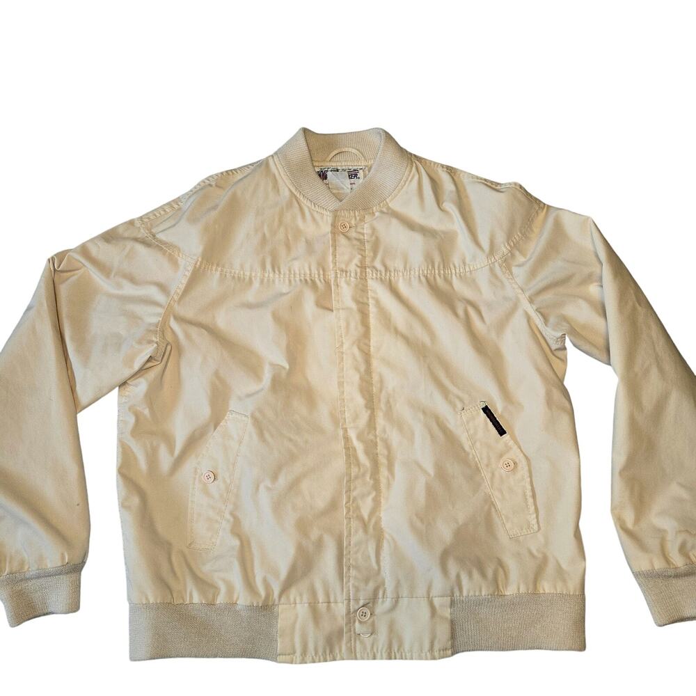 Size Large Men's WINDBREAKER Vintage 80s Cream Jacket